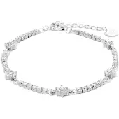 Luxenter 925 Sterling zilveren armband met gerhodineerde glanzende zirkonia - Dader