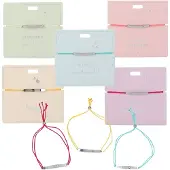 Depesche armband cadeau met boodschap - Edelstaal, roze band, verstelbaar.