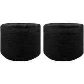 vidaXL Touw 2 pcs Zwart Katoen