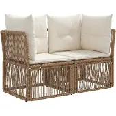 vidaXL Tuinbank Set 13 st Beige poly rattan
