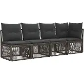 vidaXL Tuinbank Set 10 st Grijs en Donkergrijs poly rattan