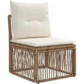 vidaXL Tuinbank Set 3 st Beige poly rattan