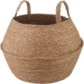 vidaXL Plantenpot met handvatten Naturel Ø 45 x 36 cm 100% Zeegras