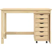 vidaXL Bureau en rolkast set MOSS 2 st Bruin