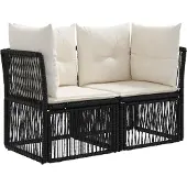 vidaXL Tuinbank Set 14 st Zwart poly rattan