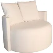 Lizzely Garden & Living Fauteuil loveseat velvet creme draaibare fauteuil