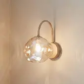 TK Lighting Wandlamp Lava, dimbaar, crème / amber, Woon-/ Eetkamer, Glas, wandlamp