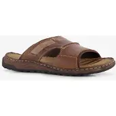 Van Beers leren heren slippers cognac bruin maat 47