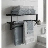 TLF Interieurs Handoekenrek Dakota | Medium | Zwart | B75xD25x H30 cm | Gepoedercoat staal
