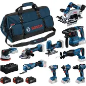 Bosch 10 Toolkit 18V | Combopack 3 x 5.0Ah + lader | In toolbag - 0615A500EH