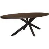 Lizzely Garden & Living Eettafel ovaal melamine 210cm Tommy eiken zwart ovale tafel