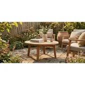Teakea ronde salontafel massief teak Ø80 x 45 cm loungetafel voor buiten