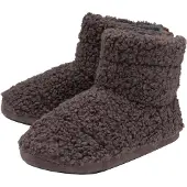 Dunlop - Heren Fuzzy Sherpa Geheugen Schuim Slippers (8, Antraciet)