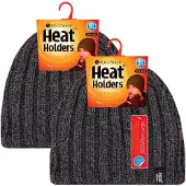 Heat Holder Heren Chunky Zachte Winter Geribde Muts - 2 Pack