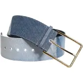 Dolce&Gabbana Twee Kleurige Blauwe Denim Gouden Metalen Gesp Riem