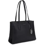David jones schoudertas met dubbele handgrepen, saffiano leer, 2 compartimenten, metalen bedel