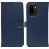Selencia Echt Leren Bookcase voor de OnePlus 15R - Donkerblauw