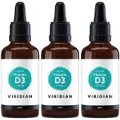 Viridian Liquid Vitamine D3 2000 IU 3x50 ml Orale druppels