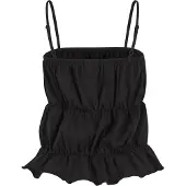 Urban Classics Top - Ladies Tiered Cami Top - XS tot XL - voor Vrouwen - zwart - Maat XS