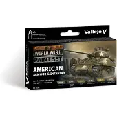 Vallejo Hobbyverf Acrylverf - 70203 Model Color - WWII Amerikaanse Tanks en Infanterie Kleurenset - Acryl Set - 6x Verf set - 6x 18 ml