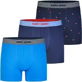 Happy Shorts Boxershorts ' Jersey ' blauw / donkerblauw