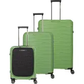 Travelite Mooby 4 wielen Kofferset 3-delig met uitbreidingsplooi groente