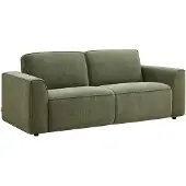 Vente-unique Driezitsslaapbank express in groene stof MOTETO