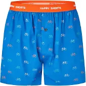 Happy Shorts X heren wijde boxershorts fiets print blauw