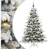 vidaXL Kunstmatige Hinged Kerstboom Wit 210 cm PE en PVC