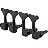 Gear4Music Guitarworks Bass Guitar Mini Machine Heads 2-a-side Black