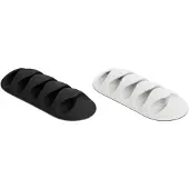 DeLOCK Cable Holder with 5 feed-throughs self-adhesive Set 6 pieces black / white