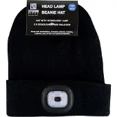 Sock Snob Gebreide wintermuts voor heren met led-gloeiend licht - Zwart