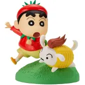 Banpresto Bandai Crayon Shinchan figuur, gekleed als een groentepak, 11 cm, meerkleurig. Meerkleurig, one size