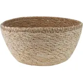 vidaXL Plantenpot met handvatten Wit Ø 22 x 20 cm 100% Zeegras