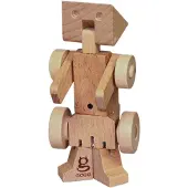 Primi Passi houten speelgoed transformeer robot shovel voor kinderen.