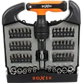 Boxer Dopsleutel- en Bitset 48-delig - Ratelset met Doppen, Bits & Verlengstukken - Gereedschapset voor Auto, Fiets & Werkplaats - Opbergkoffer