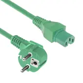 ACT AK5319 230V Stroomkabel Schuko CEE7/7 Male (Haaks)/C15 | Groen | 2 meter