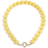 Yehwang Big Beady Babe Charm Ketting | RVS & Acryl | Geel | Kralen Ketting | Beste cadeau voor haar