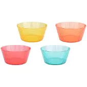 Décoris schaal plastic set van 4 - kinderservies speelgoed.