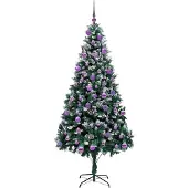 vidaXL Kunstkerstboom Groen 210 cm PVC en Staal en Kunststof