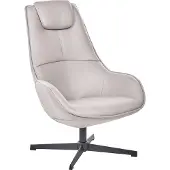 Beliani HAUGE - Draaifauteuil - Lichtgrijs - Polyester