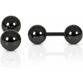 LGT JWLS LGT Jewels Stud oorbellen Dubbele Bol Zwart 4mm