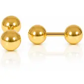 LGT JWLS LGT Jewels Stud oorbellen Dubbele Bol Goud 6mm