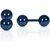 LGT JWLS LGT Jewels Stud oorbellen Dubbele Bol Blauw 6mm