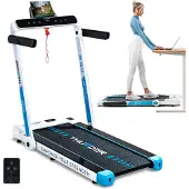 Thunder RACE - WHITE Loopband, 14 km/h, opvouwbaar, Walking Pad, 2 PK, geschikt tot 130 kg, met LED-verlichting, Bluetooth, app-functionaliteit, voor thuisgebruik