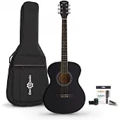 Gear4Music Student Acoustic Guitar & Accessory Pack by Black