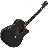 Gear4Music Dreadnought Cutaway Elektro-akoestische Gitaar Zwart