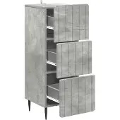 vidaXL Ladekast 33 x 34,5 x 92 cm Bewerkt hout Betongrijs