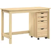 vidaXL Bureau en rolkast set MOSS 2 pcs Bruin