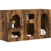vidaXL Dressoir ELST Gerookt eiken 100 x 35 x 59 cm Bewerkt hout